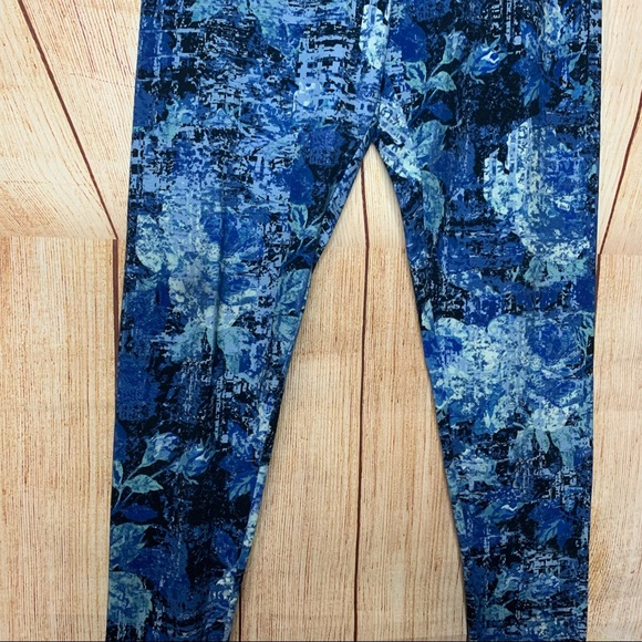 Soft Surroundings S Stretchy Comfy Blue Leggings Workout Gym Yoga - Picture 6 of 7